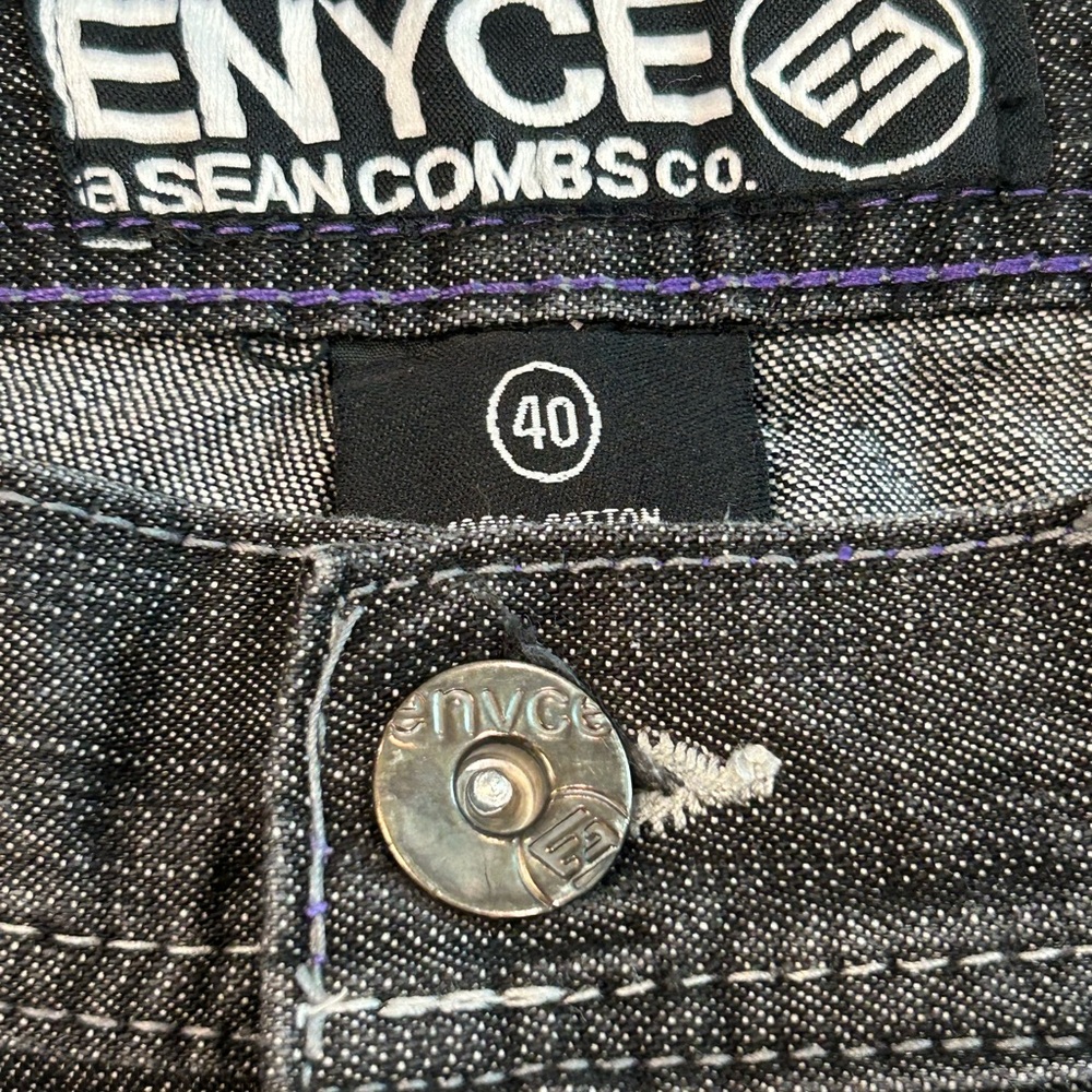 Enyce Men's‎ Charcoal Y2K Skater Grunge Jeans 40/34 - Picture 8 of 12